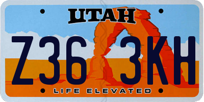 UT license plate Z363KH