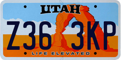 UT license plate Z363KP