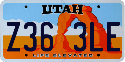 UT license plate Z363LE