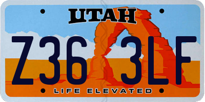 UT license plate Z363LF