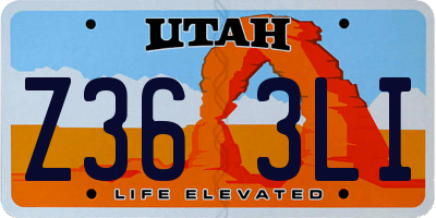 UT license plate Z363LI