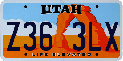 UT license plate Z363LX