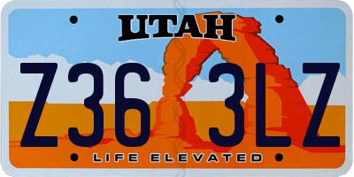 UT license plate Z363LZ
