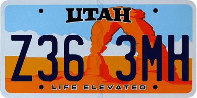 UT license plate Z363MH