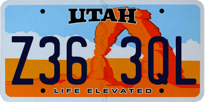 UT license plate Z363QL