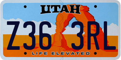 UT license plate Z363RL