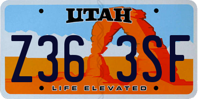 UT license plate Z363SF
