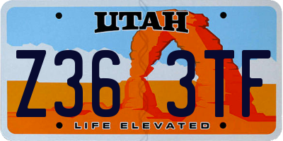 UT license plate Z363TF