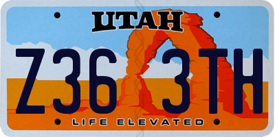UT license plate Z363TH
