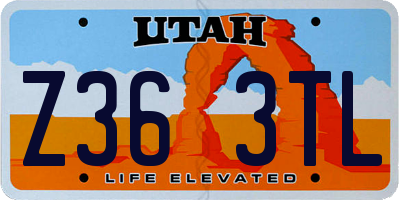 UT license plate Z363TL