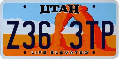 UT license plate Z363TP
