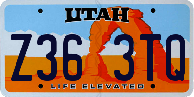 UT license plate Z363TQ