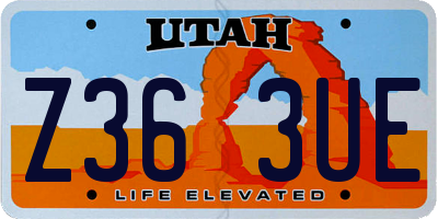 UT license plate Z363UE