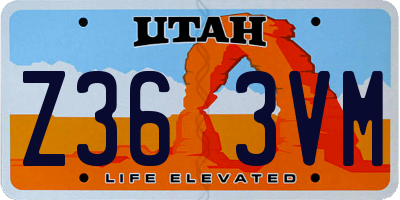 UT license plate Z363VM