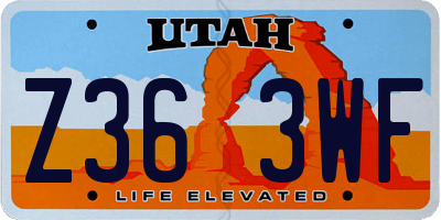 UT license plate Z363WF