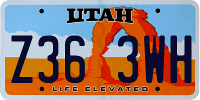 UT license plate Z363WH