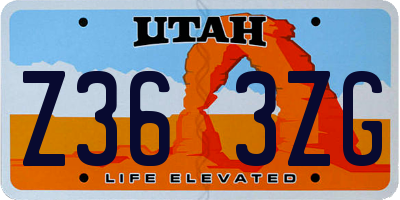 UT license plate Z363ZG