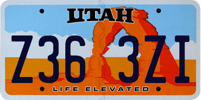UT license plate Z363ZI