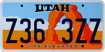 UT license plate Z363ZZ