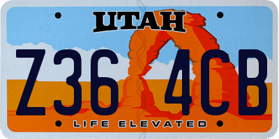UT license plate Z364CB