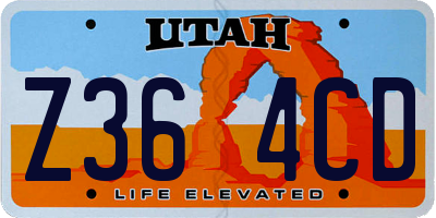 UT license plate Z364CD