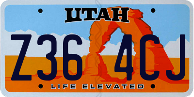 UT license plate Z364CJ