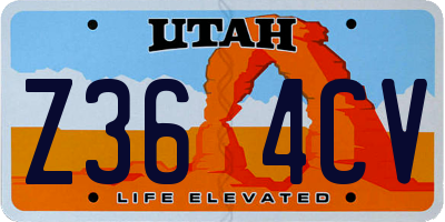 UT license plate Z364CV
