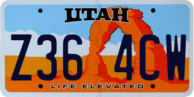 UT license plate Z364CW