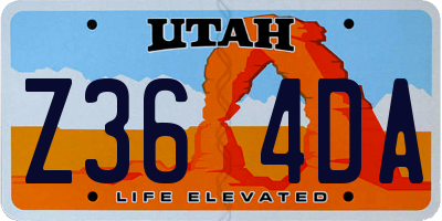 UT license plate Z364DA