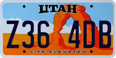 UT license plate Z364DB