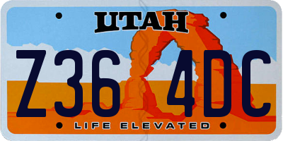 UT license plate Z364DC