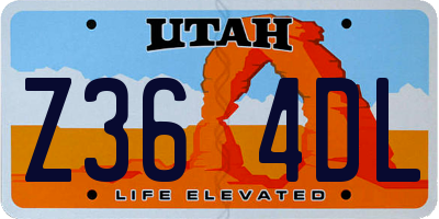 UT license plate Z364DL