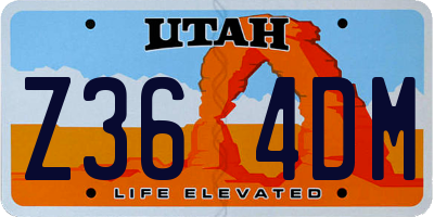 UT license plate Z364DM