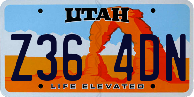 UT license plate Z364DN