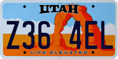 UT license plate Z364EL