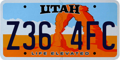 UT license plate Z364FC
