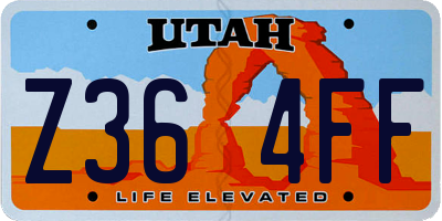 UT license plate Z364FF