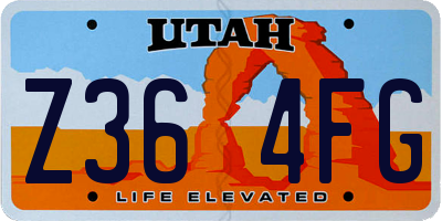 UT license plate Z364FG