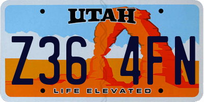 UT license plate Z364FN