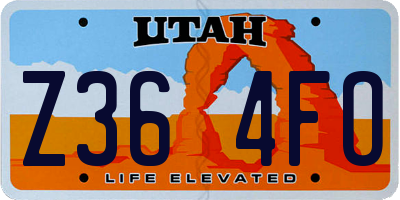 UT license plate Z364FO