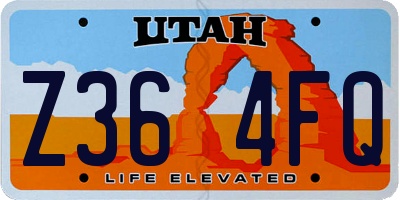 UT license plate Z364FQ