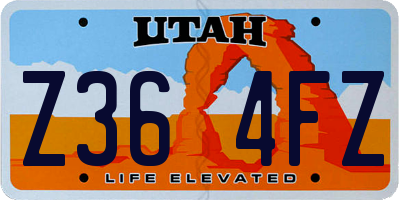 UT license plate Z364FZ