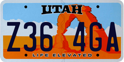 UT license plate Z364GA