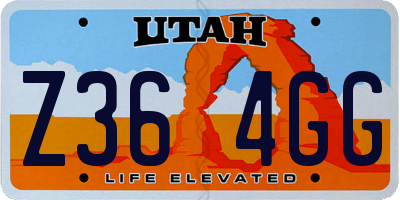 UT license plate Z364GG