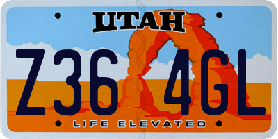 UT license plate Z364GL