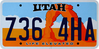 UT license plate Z364HA