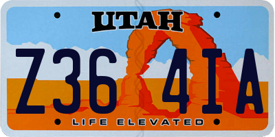 UT license plate Z364IA
