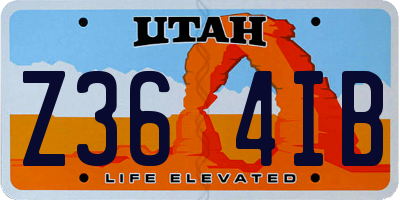 UT license plate Z364IB