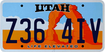 UT license plate Z364IV