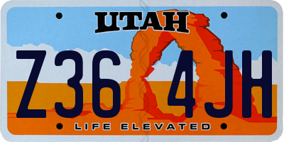 UT license plate Z364JH